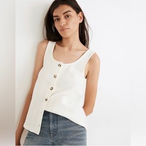 Madewell Ottoman Jacquard Button-Front Tank